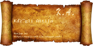 Kégli Attila névjegykártya
